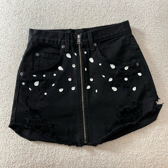 Carmar bejeweled studded denim micro mini skirt - Picture 2 of 3
